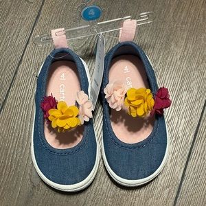 Carter’s Navy Shoes with Flower Accents